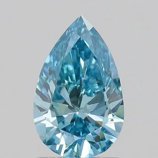 0.99ct PEAR Fancy Vivid Blue VS2 Coloured Lab diamond
