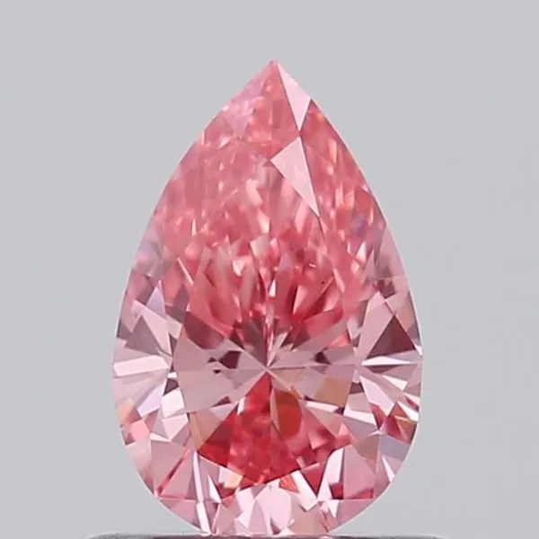 0.56ct PEAR Fancy Vivid Pink VS1 Coloured Lab diamond