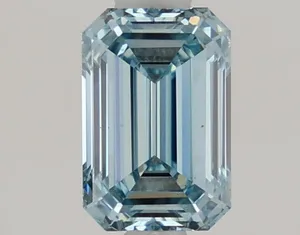 1.09ct EMERALD Fancy Intense Blue VS1 Coloured Lab diamond