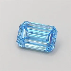 1ct EMERALD Fancy Vivid Blue SI1 Coloured Lab diamond