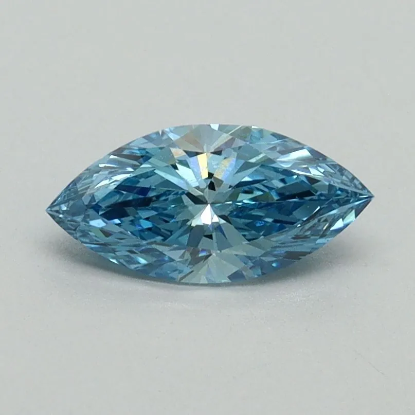 0.52ct MARQUISE Fancy Vivid Blue VS1 Coloured Lab diamond