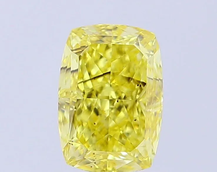 1.25ct CUSHION Fancy Vivid Yellow SI1 Coloured Lab diamond
