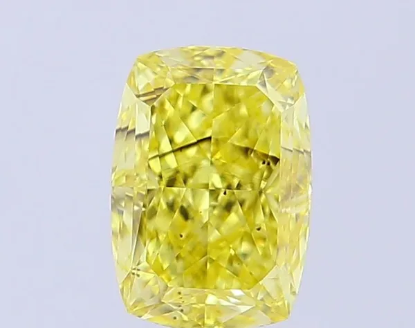 1.25ct CUSHION Fancy Vivid Yellow SI1 Coloured Lab diamond