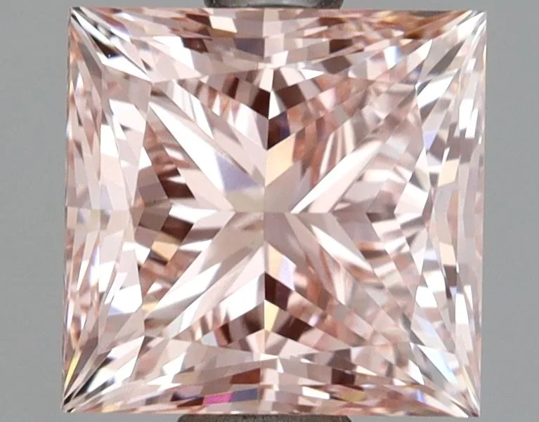 1.86ct PRINCESS Fancy Intense Pink VVS2 Coloured Lab diamond
