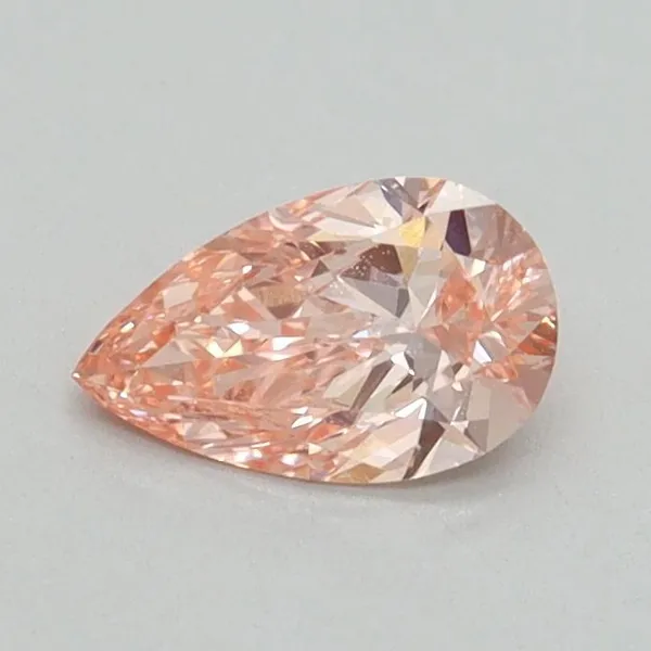 0.48ct PEAR Fancy Vivid Pink VS2 Coloured Lab diamond