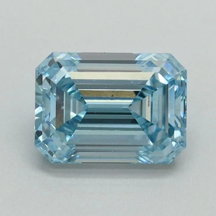 1.07ct EMERALD Fancy Intense Blue VVS2 Coloured Lab diamond