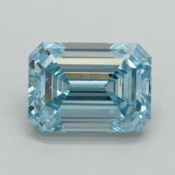 1.07ct EMERALD Fancy Intense Blue VVS2 Coloured Lab diamond