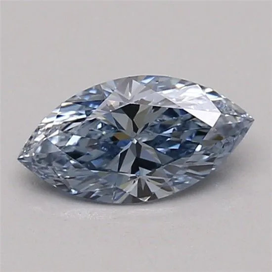 0.57ct MARQUISE Fancy Vivid Blue VVS1 Coloured Lab diamond