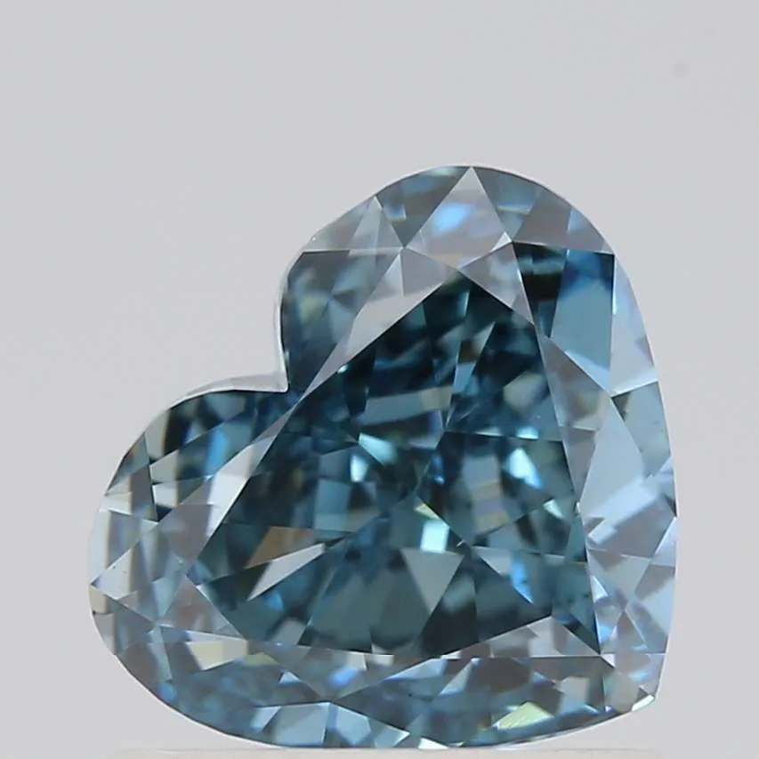 1.01ct HEART Fancy Vivid Greenish Blue VS1 Coloured Lab diamond