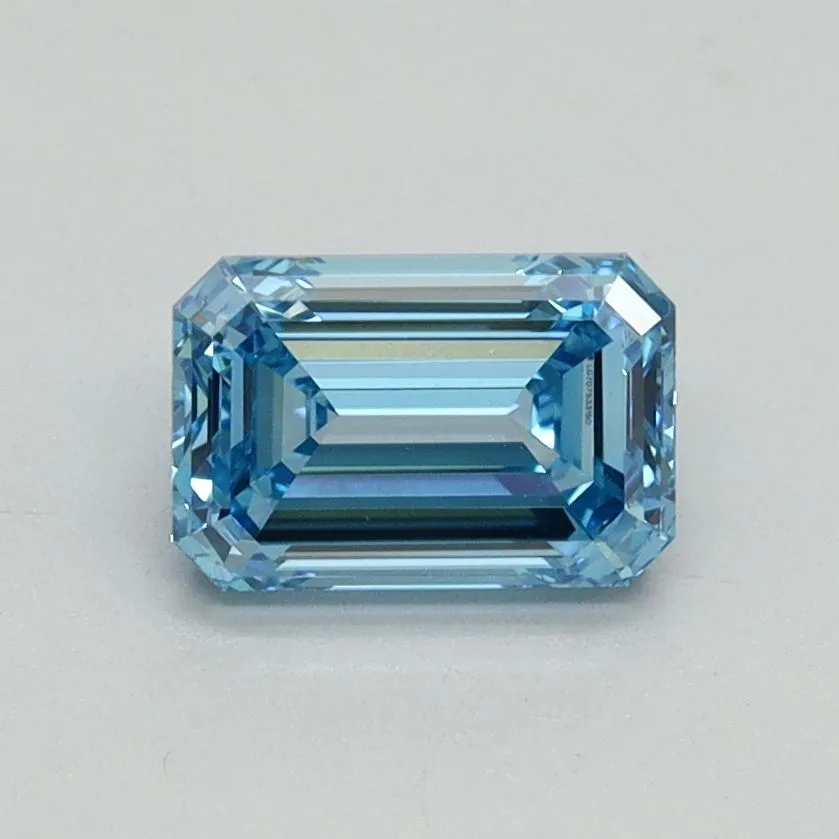 1.00ct EMERALD Fancy Vivid Blue VS1 Coloured Lab diamond