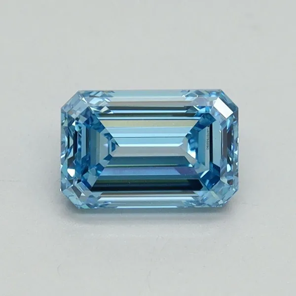 1ct EMERALD Fancy Vivid Blue VS1 Coloured Lab diamond
