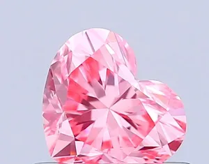 0.56ct HEART Fancy Vivid Pink VVS2 Coloured Lab diamond