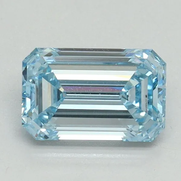 1.09ct EMERALD Fancy Intense Blue VVS2 Coloured Lab diamond