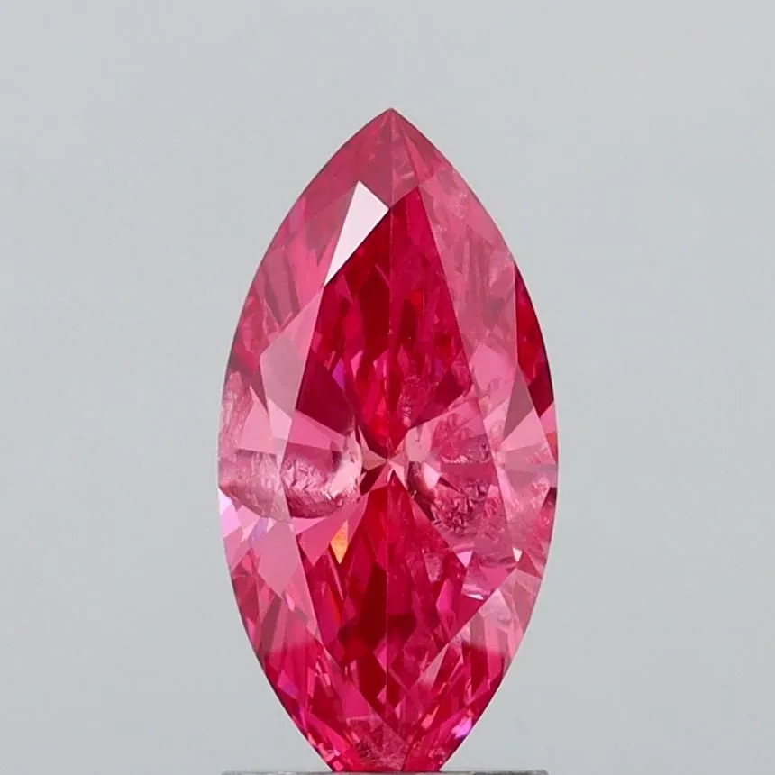 1.65ct MARQUISE Fancy Vivid Pink I1 Coloured Lab diamond