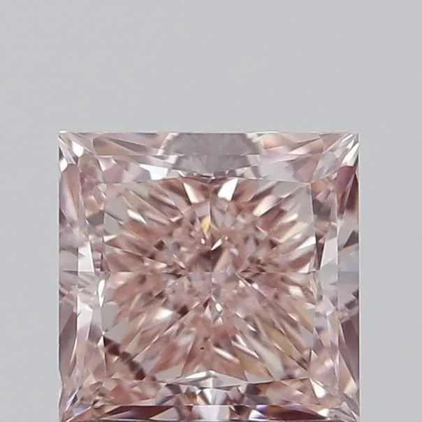 1.15ct PRINCESS Fancy Intense Brownish Pink VS1 Coloured Lab diamond
