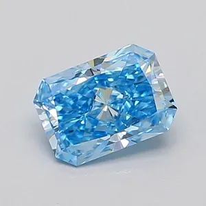 0.79ct RADIANT Fancy Vivid Blue VS1 Coloured Lab diamond