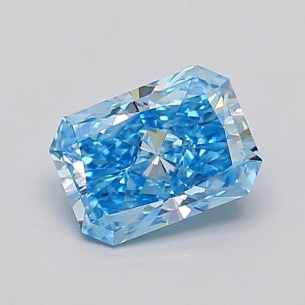 0.79ct RADIANT Fancy Vivid Blue VS1 Coloured Lab diamond