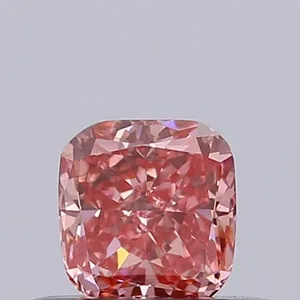 0.31ct CUSHION Fancy Vivid Pink VS2 Coloured Lab diamond