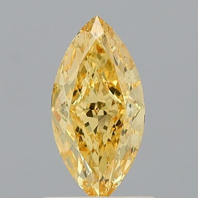 1.09ct MARQUISE Fancy Vivid Yellow VS2 Coloured Lab diamond