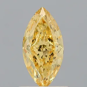 1.09ct MARQUISE Fancy Vivid Yellow VS2 Coloured Lab diamond