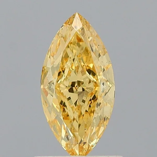 1.09ct MARQUISE Fancy Vivid Yellow VS2 Coloured Lab diamond