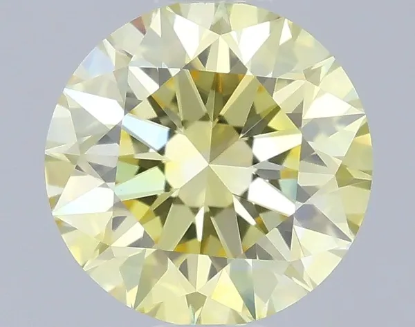 0.55ct ROUND Fancy Intense Yellow VVS2 Coloured Lab diamond