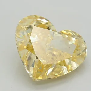 1.34ct HEART Fancy Vivid Yellow VS2 Coloured Lab diamond