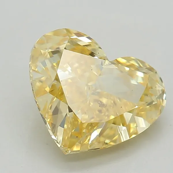 1.34ct HEART Fancy Vivid Yellow VS2 Coloured Lab diamond