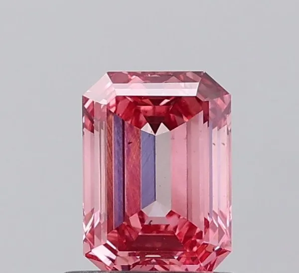 1.08ct EMERALD Fancy Vivid Pink VS2 Coloured Lab diamond