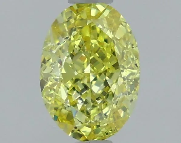 1.13ct OVAL Fancy Vivid Yellow VVS2 Coloured Lab diamond