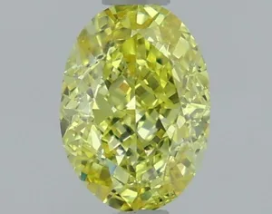 1.13ct OVAL Fancy Vivid Yellow VVS2 Coloured Lab diamond
