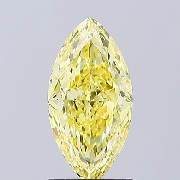 1.35ct MARQUISE Fancy Intense Yellow VS1 Coloured Lab diamond
