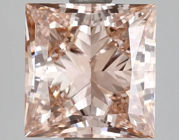 3ct PRINCESS Fancy Intense Brownish Pink VS2 Coloured Lab diamond