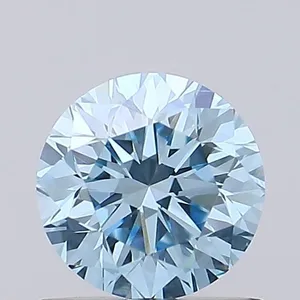 0.7ct ROUND Fancy Vivid Blue VS1 Coloured Lab diamond