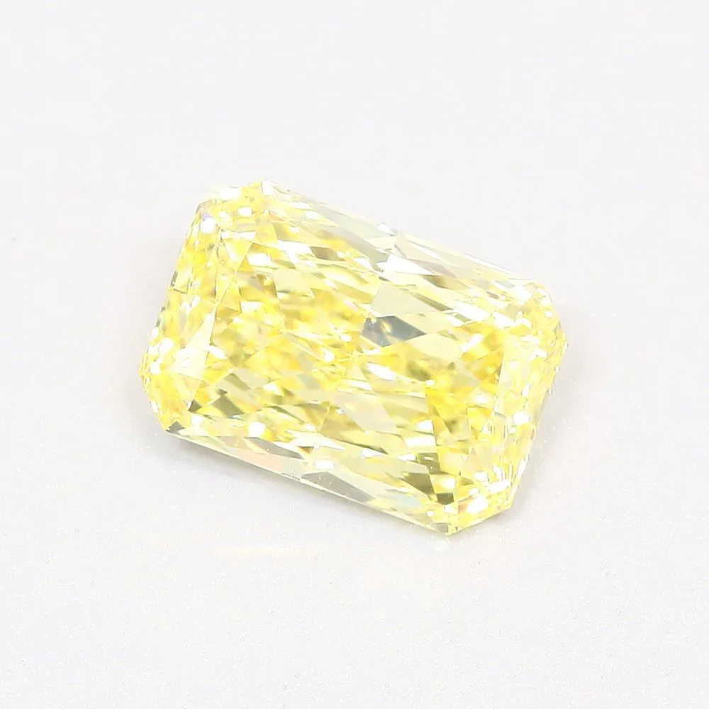 0.96ct RADIANT Fancy Vivid Yellow VS1 Coloured Lab diamond
