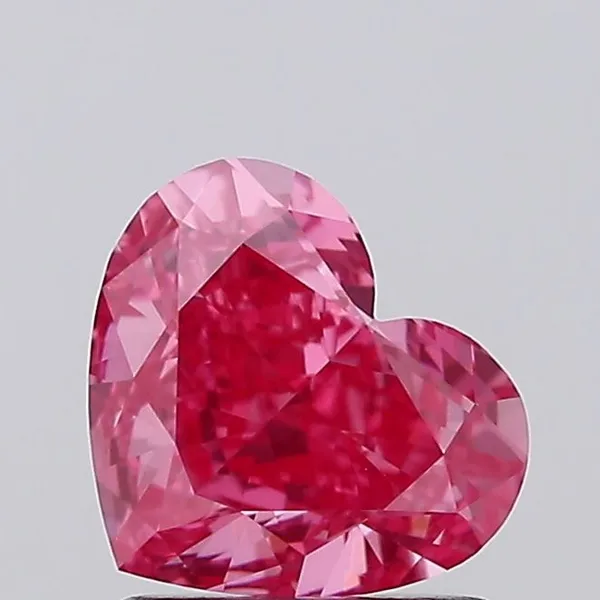 1.23ct HEART Fancy Vivid Pink VS1 Coloured Lab diamond