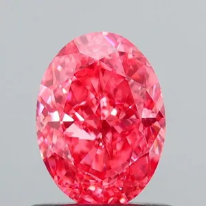 1.05ct OVAL Fancy Vivid Pink VS1 Coloured Lab diamond