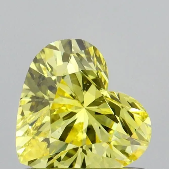 0.67ct HEART Fancy Vivid Yellow VS1 Coloured Lab diamond