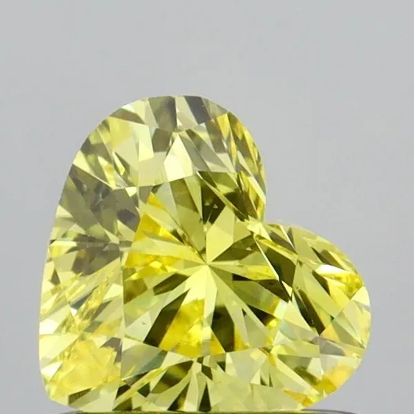 0.67ct HEART Fancy Vivid Yellow VS1 Coloured Lab diamond
