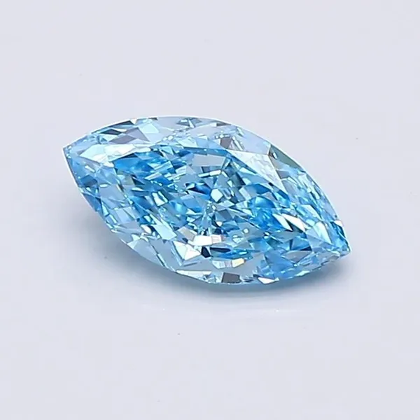 0.47ct MARQUISE Fancy Vivid Blue VVS2 Coloured Lab diamond