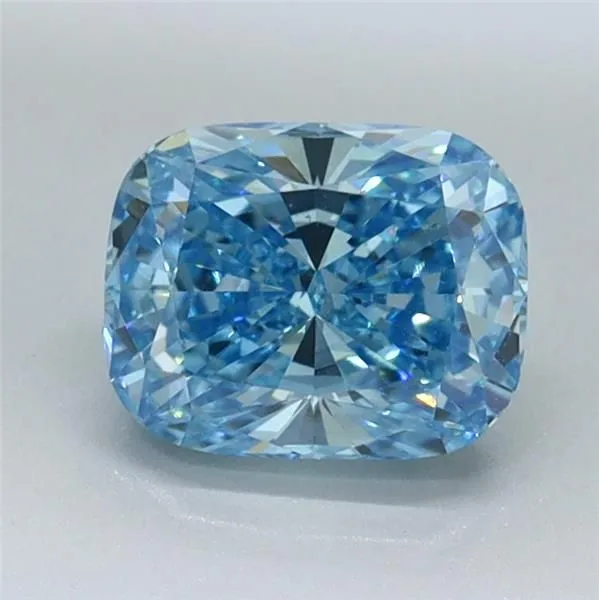 1.03ct CUSHION Fancy Vivid Blue VS1 Coloured Lab diamond