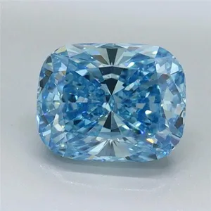 1.03ct CUSHION Fancy Vivid Blue VS1 Coloured Lab diamond