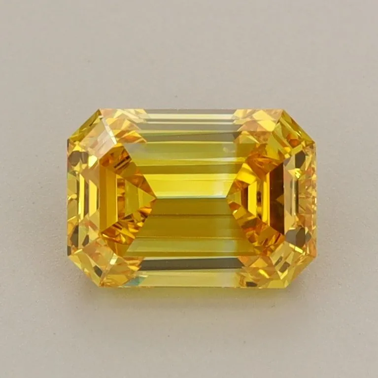 1.16ct EMERALD Fancy Vivid Yellow VVS2 Coloured Lab diamond