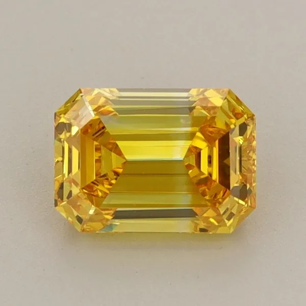 1.16ct EMERALD Fancy Vivid Yellow VVS2 Coloured Lab diamond