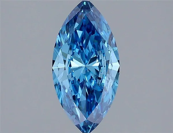 1.15ct MARQUISE Fancy Vivid Blue VVS2 Coloured Lab diamond
