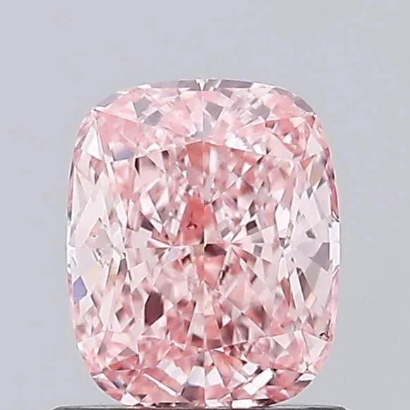 1.01ct CUSHION Fancy Vivid Pink VVS2 Coloured Lab diamond
