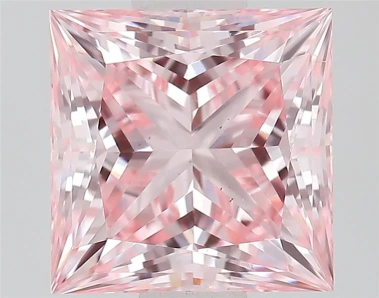 1.05ct PRINCESS Fancy Vivid Pink VS1 Coloured Lab diamond