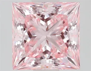 1.05ct PRINCESS Fancy Vivid Pink VS1 Coloured Lab diamond