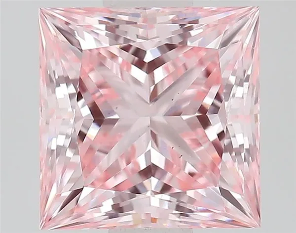 1.05ct PRINCESS Fancy Vivid Pink VS1 Coloured Lab diamond