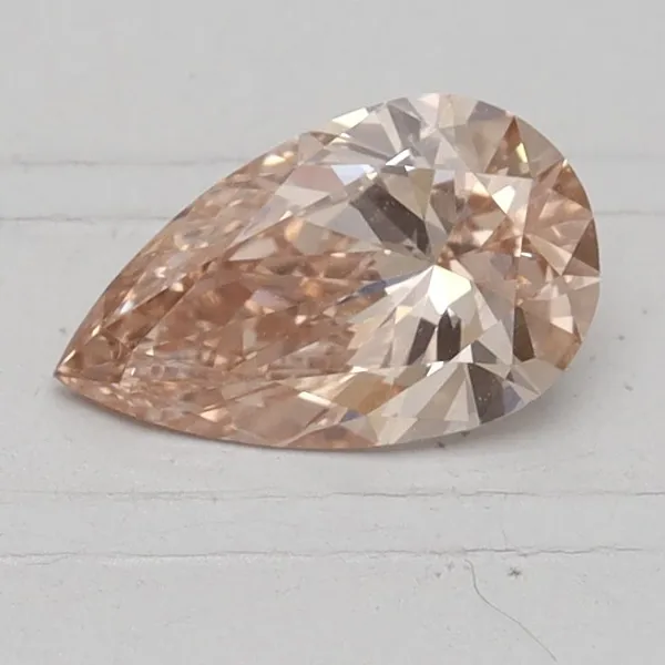 0.6ct PEAR Fancy Intense Brown Pink VVS2 Coloured Lab diamond